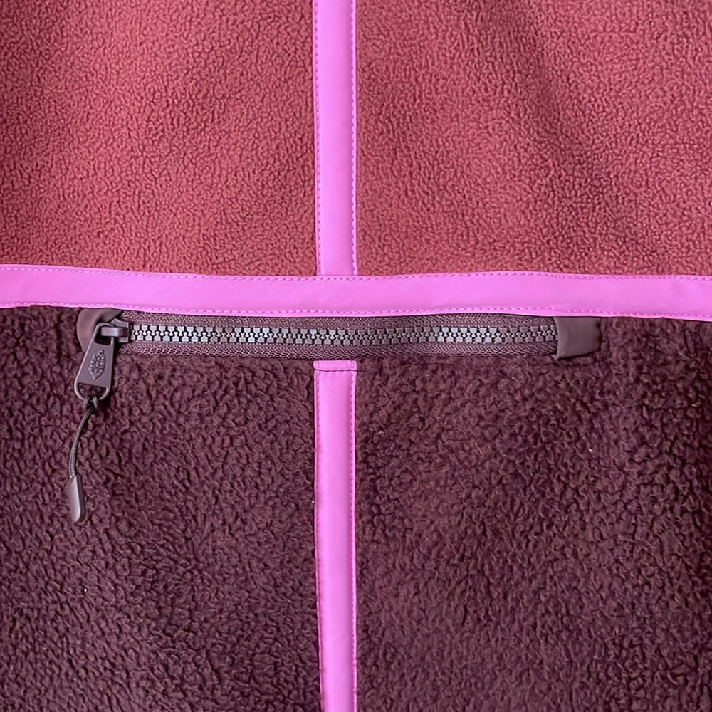 Free People Two-Tone Berry & Pink Hooded Fleece Jacket - Picture 8 of 9